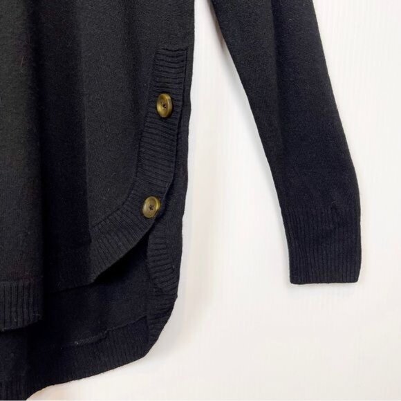 Madewell Crestland Side-Button Turtleneck black Sweater alpaca wool blend small - Picture 4 of 7